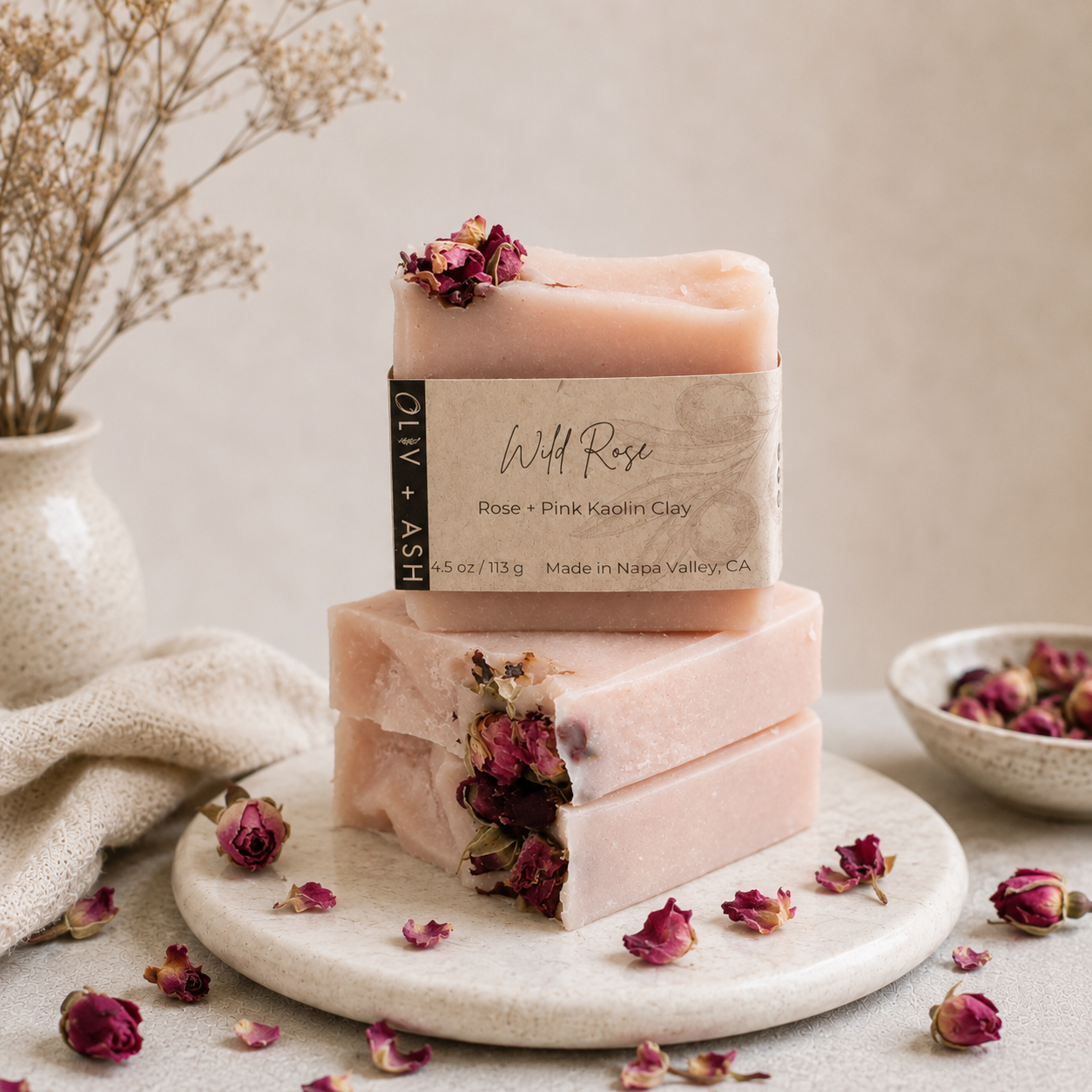 Oliv + Ash Coffee Goat Milk Soap | Olive Oil & Shea Butter Bar | Gentle Natural Soap Fragrance-Free Care for Sensitive Skin |Moisturizing Cleanse